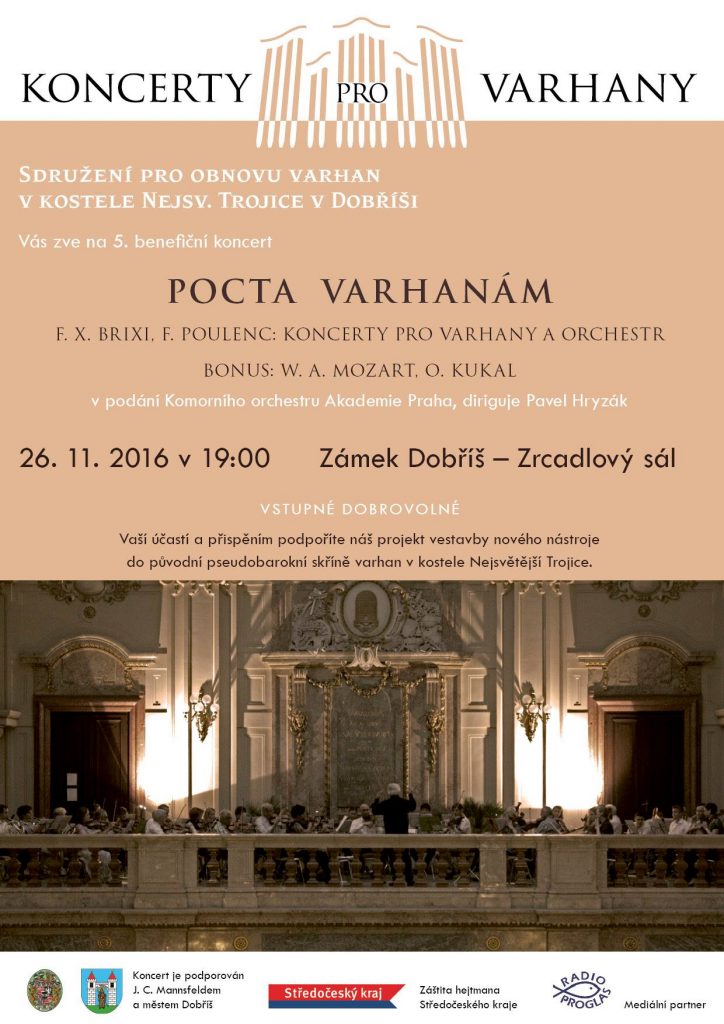 Pocta varhanám -pozvánka na koncert pro varhany v Dobříši